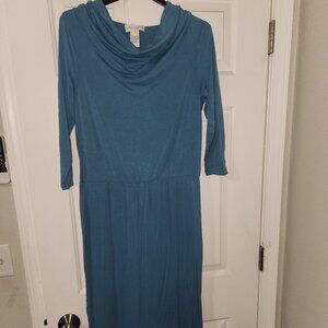 Doncaster women's blue cowl neck dress sz 8